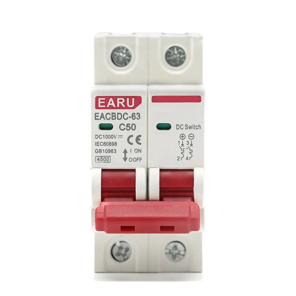 Breaker Solar DC CC Earu Riel 1000v 40A 2 Polos Din Eacbdc-63